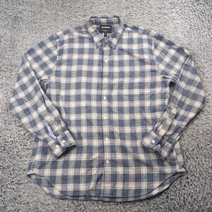 Bonobos Shirt Men 2XL XXL Blue Plaid Flannel Preppy Career Long Sleeve Casual